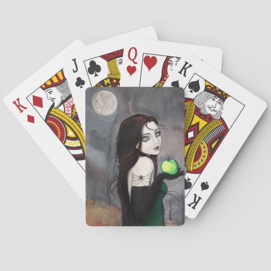 Gotische Fantasy Kunst Vrouw met Appel Pokerkaarten (Achterkant)