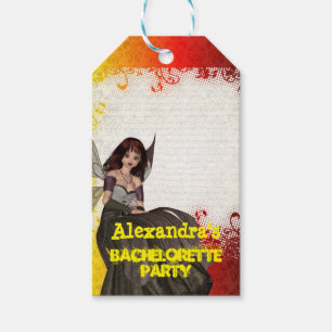 Gotische fee gepersonaliseerde vrijgezellenfeest cadeaulabel