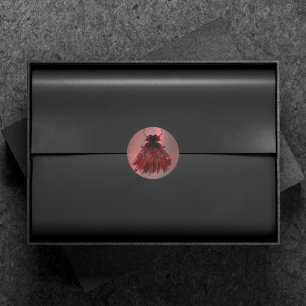 Gotische fee karmozijnrode jurk Diepe stralende Ronde Sticker