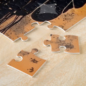 Gotische fee met witte vleugels en roos legpuzzel (Zijkant)