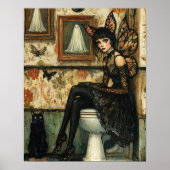  gotische fee op het toilet eigenzinnige Halloween Poster (Voorkant)