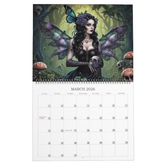 Gotische feeën door Ivy en Bat Art Calendar Kalender (Mar 2026)