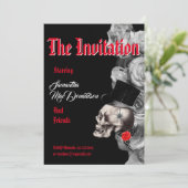 Gotische filmstijl bachelorette party kaart (Staand voorkant)