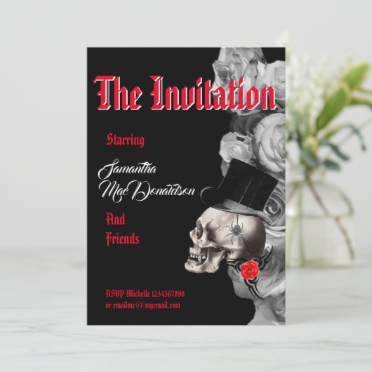 Gotische filmstijl bachelorette party kaart (Staand voorkant)