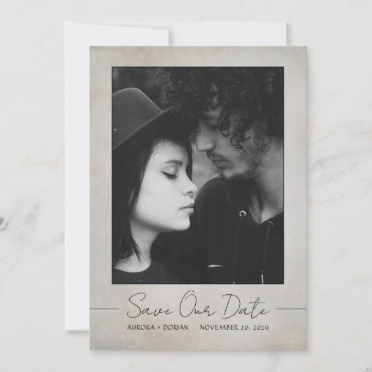 Gotische foto bruiloft Save the Date Kaart (Voorkant)