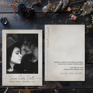 Gotische foto bruiloft Save the Date Kaart