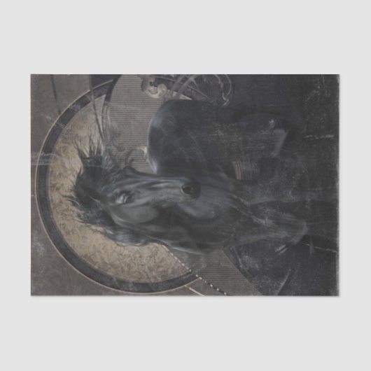 Gotische Friese Paard Tissuepapier (Voorkant)