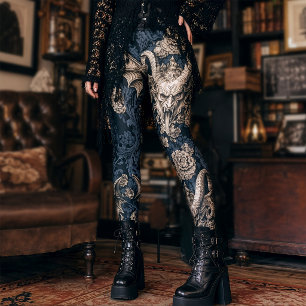 Gotische Gargouille Gehoornde Duivel Barokke Duive Leggings