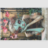 Gotische Gargoyle met Roos Hoofdstuk Decoupage Tissuepapier (Voorkant)