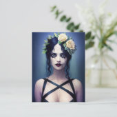 Gotische gebarsten porseleinen schoonheid briefkaart (Staand voorkant)