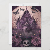 Gotische Gehaunted Mansion Bruiloft Kaart (Achterkant)