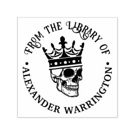 Gotische gekroonde schedel #3 Ronde bibliotheekboe Zelfinktende Stempel