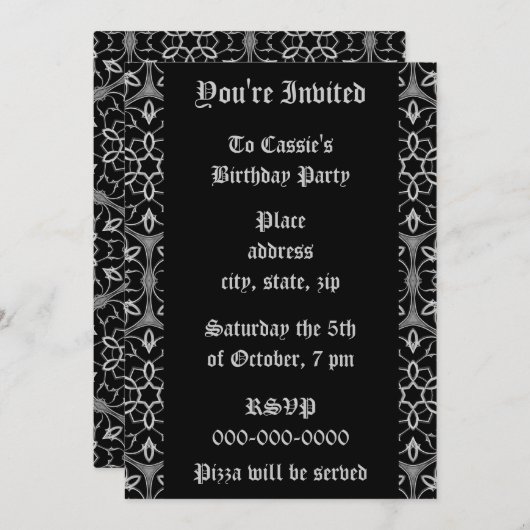 Gotische geometrische caleidoscoop Verjaardagsfees Kaart (Voorkant / Achterkant)