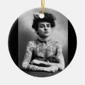 Gotische Getatoe?ërde Dame en het StammenOrnament Keramisch Ornament (Voorkant)