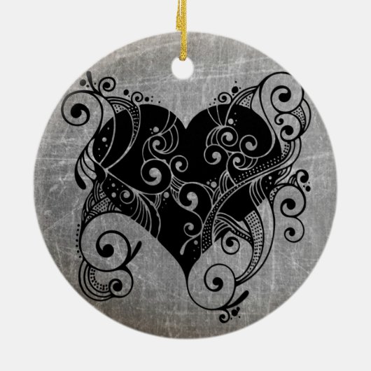 Gotische Getatoe?ërde Dame en het StammenOrnament Keramisch Ornament (Achterkant)