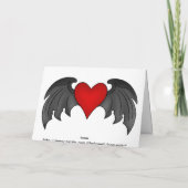Gotische gevleugelde hart romantische Valentijnsda Feestdagen Kaart (Achterkant)