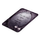 Gotische gevleugelde schedel Paarse Save the Date  Magneet (Linkerzijde)