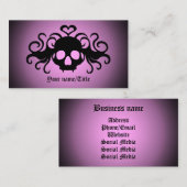 Gotische gevleugelde schedel spooky chic visitekaartje (Voorkant / Achterkant)