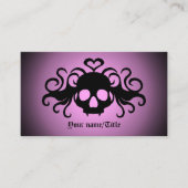 Gotische gevleugelde schedel spooky chic visitekaartje (Voorkant)