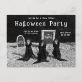 Gotische Ghouls op begraafplaats Halloween Party Uitnodiging Briefkaart (Voorkant)