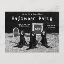 Gotische Ghouls op begraafplaats Halloween Party Uitnodiging Briefkaart