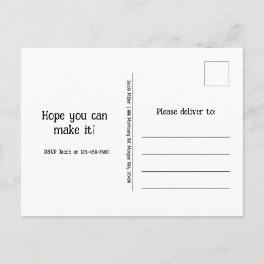 Gotische Ghouls op begraafplaats RIP naar zijn 20s Uitnodiging Briefkaart (Achterkant)