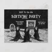 Gotische Ghouls op begraafplaats RIP naar zijn 20s Uitnodiging Briefkaart (Voorkant)