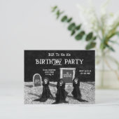 Gotische Ghouls op begraafplaats RIP naar zijn 20s Uitnodiging Briefkaart (Staand voorkant)