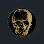 Gotische Glam | BUTTON | Gouden schedel<br><div class="desc">De finishing touch aan uw Lord of the Manor,  Dracula vampier,  Jeckyll & Hyde stoom punk kostuum/cosplay.</div>