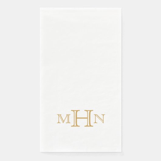 Gotische Glam | Gastenhanddoek | Gouden Monogram Servet (Voorkant)