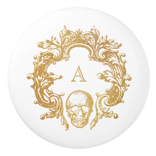 Gotische Glam | Keramische knop | Wit (Voorkant)