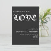 Gotische Glam Niets Fancy Gewoon Liefde Zwart Brui Kaart (Staand voorkant)