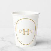 Gotische Glam | Papieren beker | Monogram | Wit (Achterkant)