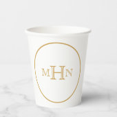 Gotische Glam | Papieren beker | Monogram | Wit (Voorkant)