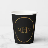 Gotische Glam | Papieren beker | Monogram | Zwart (Achterkant)