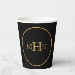 Gotische Glam | Papieren beker | Monogram | Zwart