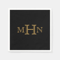 Gotische Glam | Papieren servetten | Gouden Monogr