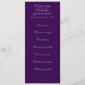 Gotische Glam Quince paarse programma Quinceañera Programmakaart (Voorkant)