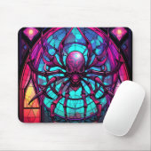 Gotische Glas-in-Lood Skull Spider Muismat (Met muis)
