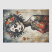 Gotische Godin Santa Muerte - Decoupage - Tissuepapier (Voorkant)