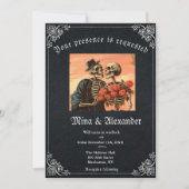 Gotische Gothic Skelet QR code Bruiloft (Voorkant)