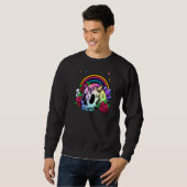 Gotische Gothic Stijl Regenboog Schedel Horns Goti Trui (Voorkant volledig)