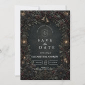 Gotische Gotische Winterhuwelijk Save The Date (Voorkant)