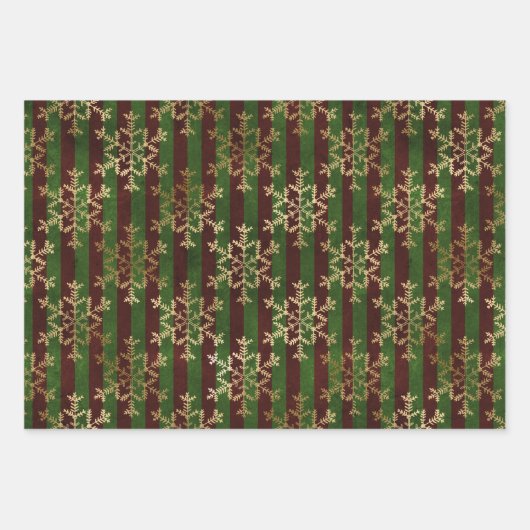 Gotische Gouden Sneeuwvlokken Inpakpapier Vel (Voorkant)