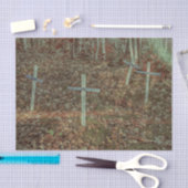 Gotische grafkruizen bruine herfstbladeren tissuepapier (Craft)