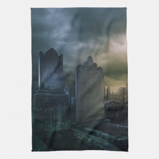 Gotische Graveyard Keuken Schotel Handdoek (Verticaal)