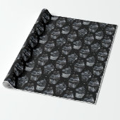 Gotische Griezelscupcakes & Harten Cadeaupapier (Uitgerold)