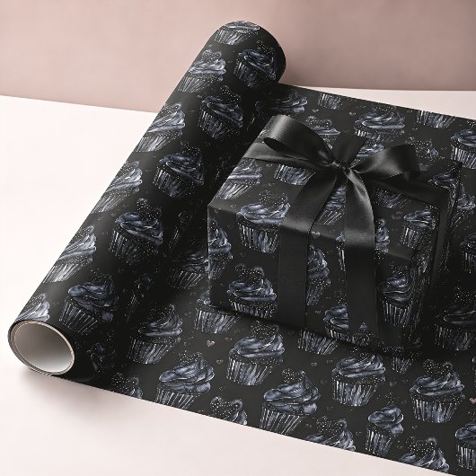 Gotische Griezelscupcakes & Harten Cadeaupapier