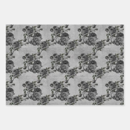 Gotische grijze stenen schedel inpakpapier vel