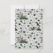 Gotische groene schedel en bloemen Ierse bruidsdou Bedankkaart (Achterkant)